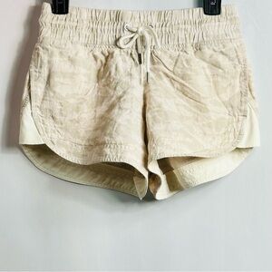 Athleta Women’s Sz 0 Light Camouflage Cabo Tide Linen Shortie Drawstring Shorts
